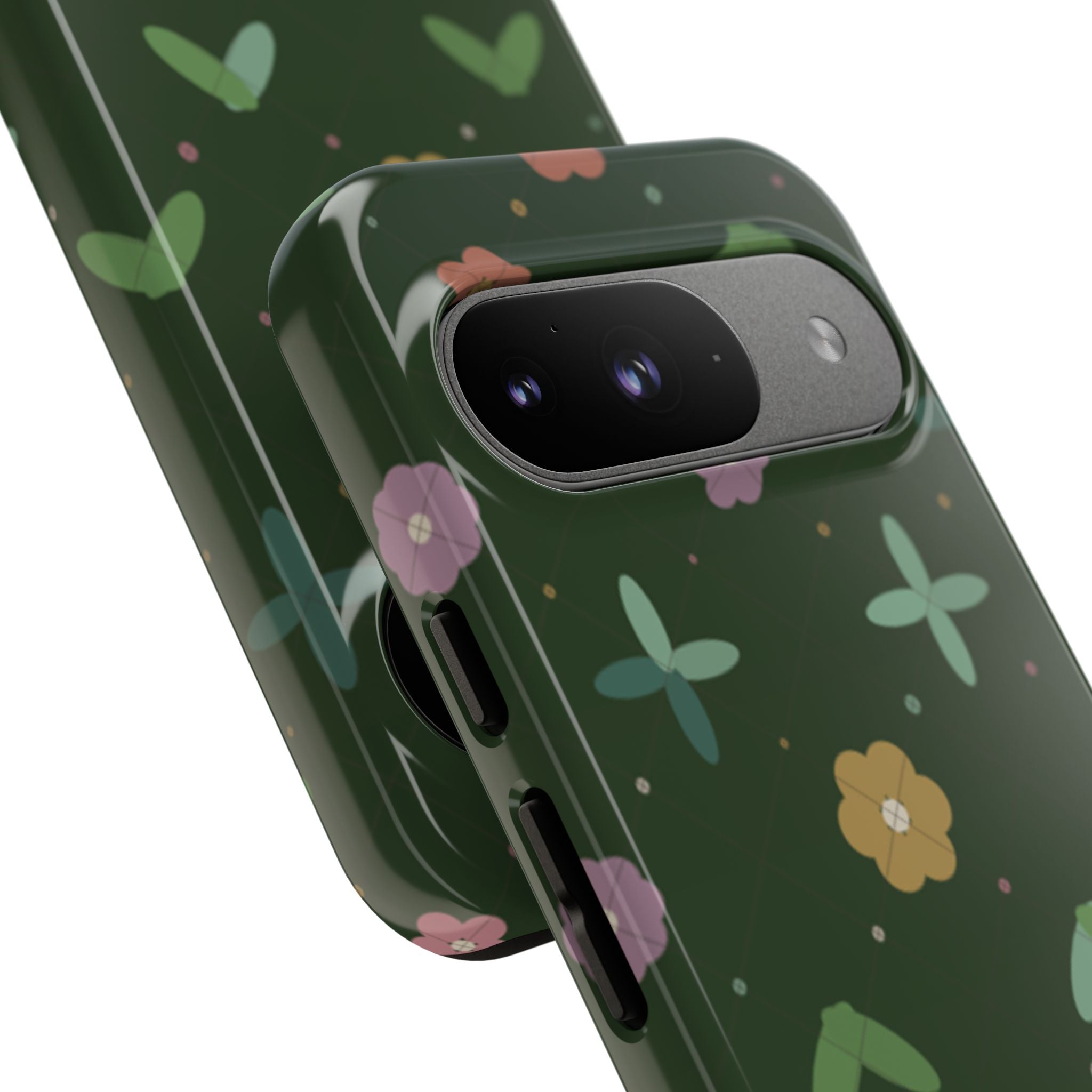 Botanical theme phone case (green shapes)