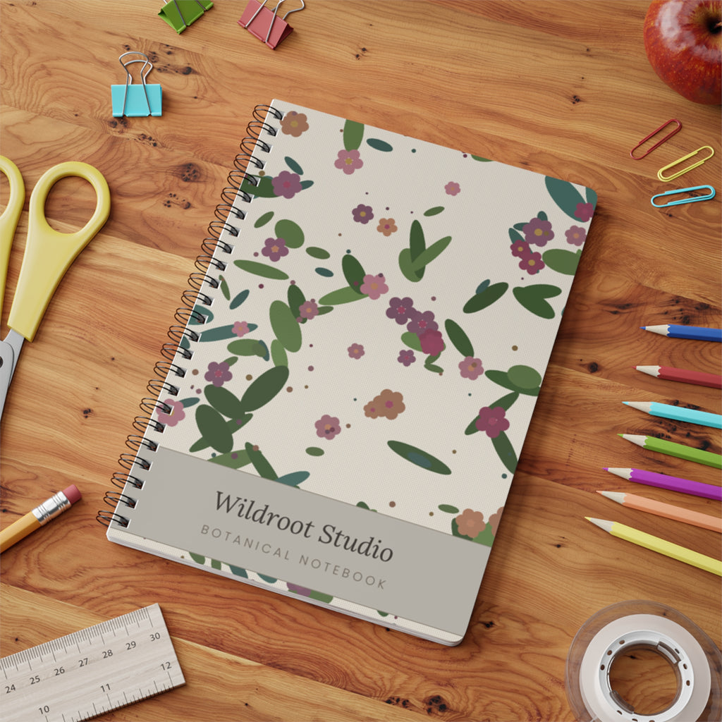 Wildroot Botanical Notebook — Floral Scatter A5