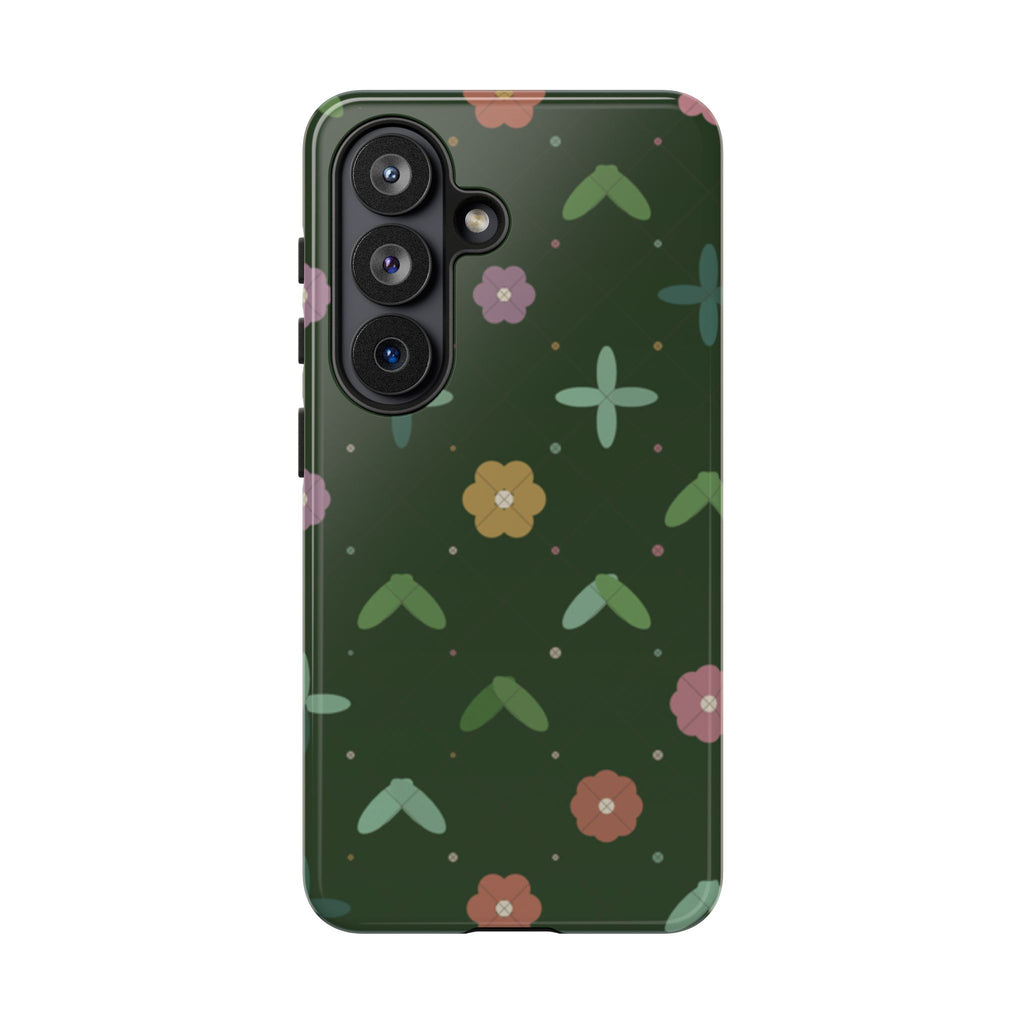 Botanical theme phone case (green shapes)