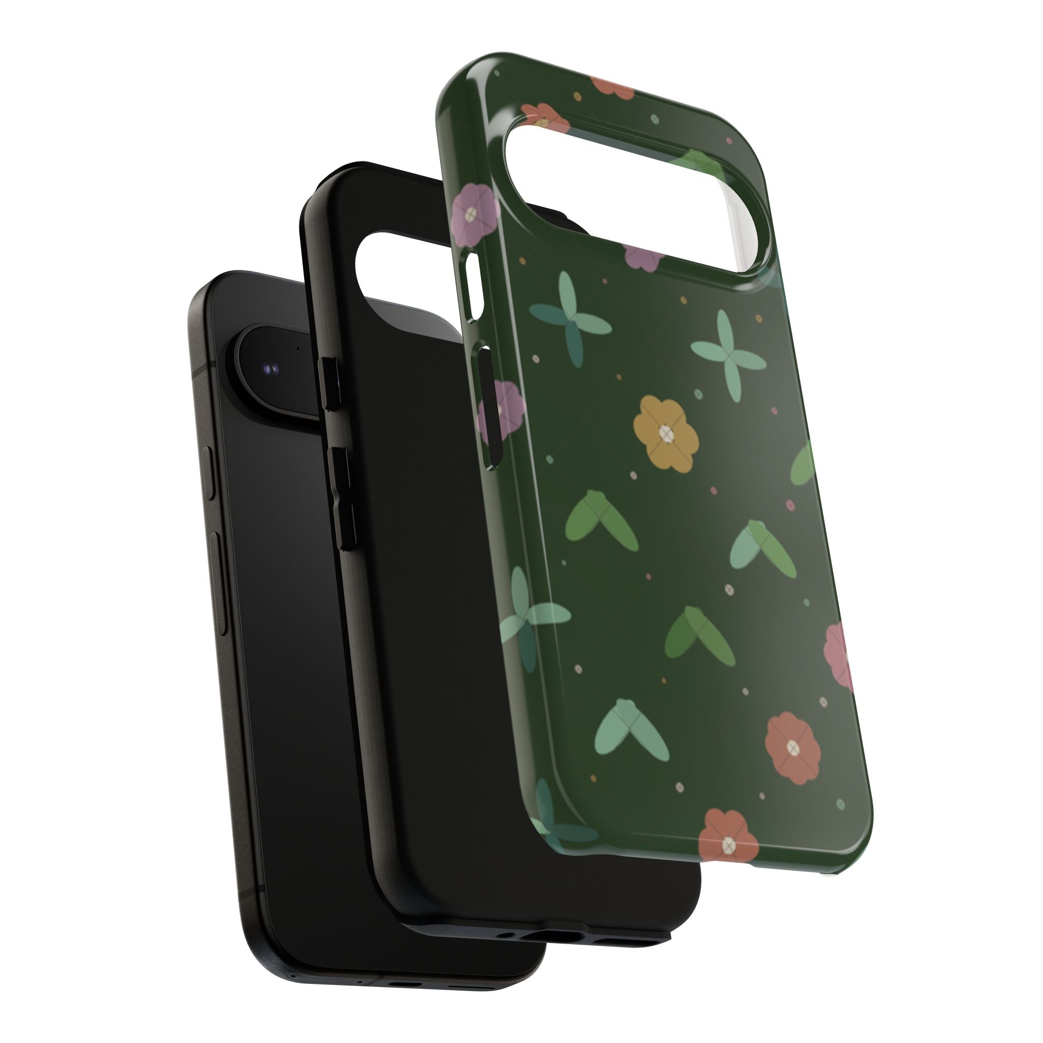 Botanical theme phone case (green shapes)