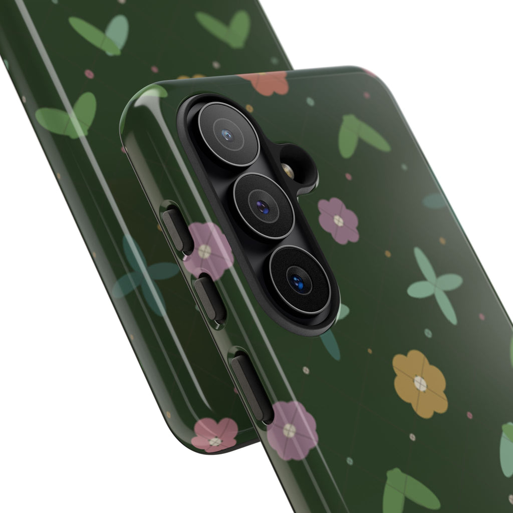 Botanical theme phone case (green shapes)