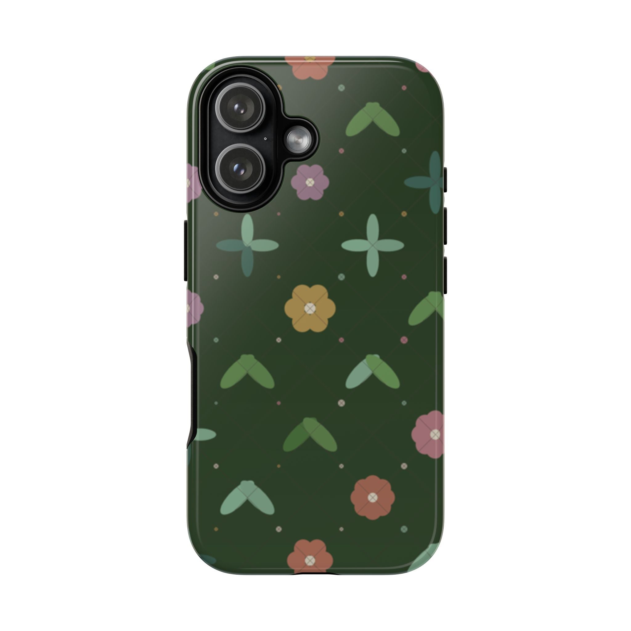 Botanical theme phone case (green shapes)